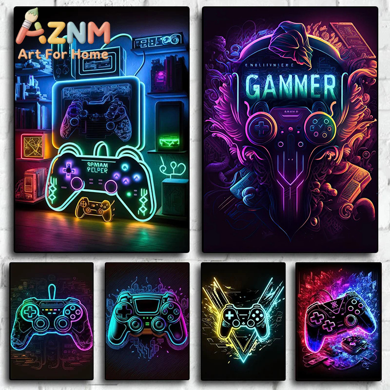 Gaming Esports Esports - Modern Neon Pop Cool Gaming Wall