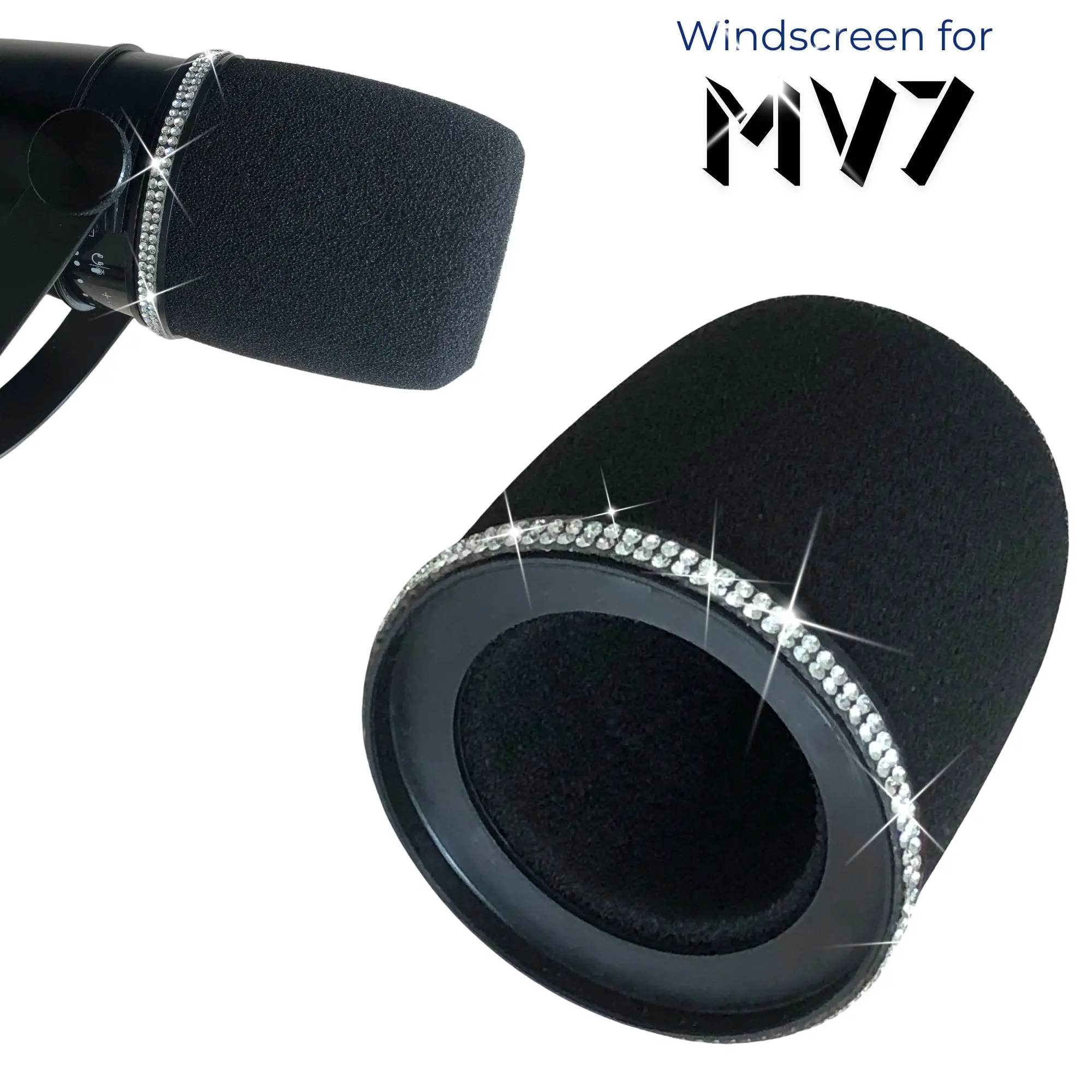 Microphone Arm Boom - Sparkly MV7 Foam Pop Filter for