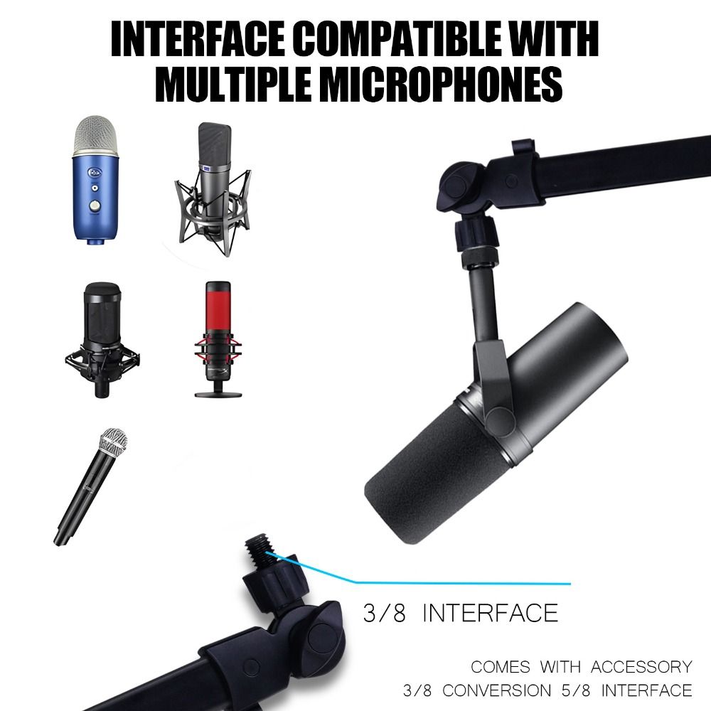 Microphone Arm Boom - Professional Grade 360° Rotation Microphone Boom