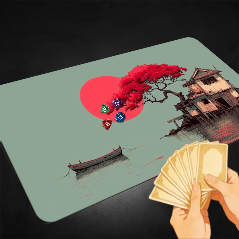 Esports Gaming House - Ukiyo‑e Landscape TCG Playmat Red Maple