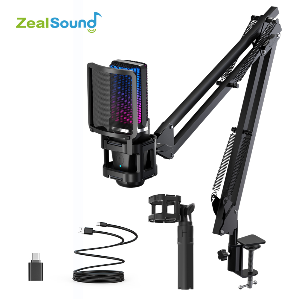 Zealsound RGB Recording Microp - Streaming Mic Condenser 评论和价格
