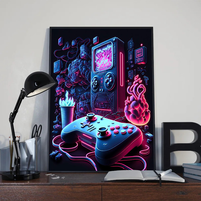 Modern Neon Pop Cool Gaming Wa - Esports Gaming House 评论和价格