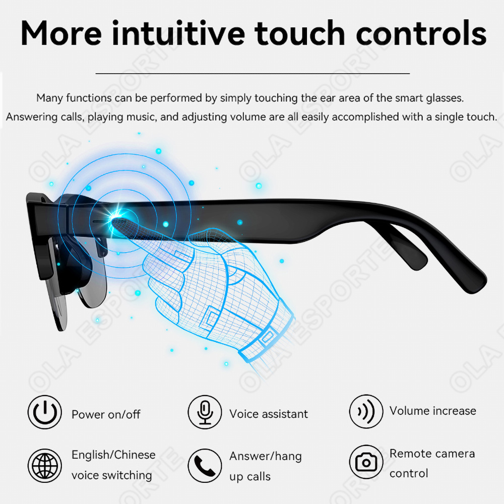 NEW Smart Glasses V5.3 Bluetoo - Gaming Esports Esports 评论和价格