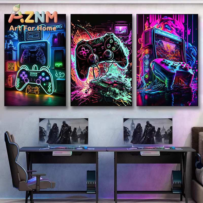 Modern Neon Pop Cool Gaming Wa - Gaming Esports Esports 评论和价格