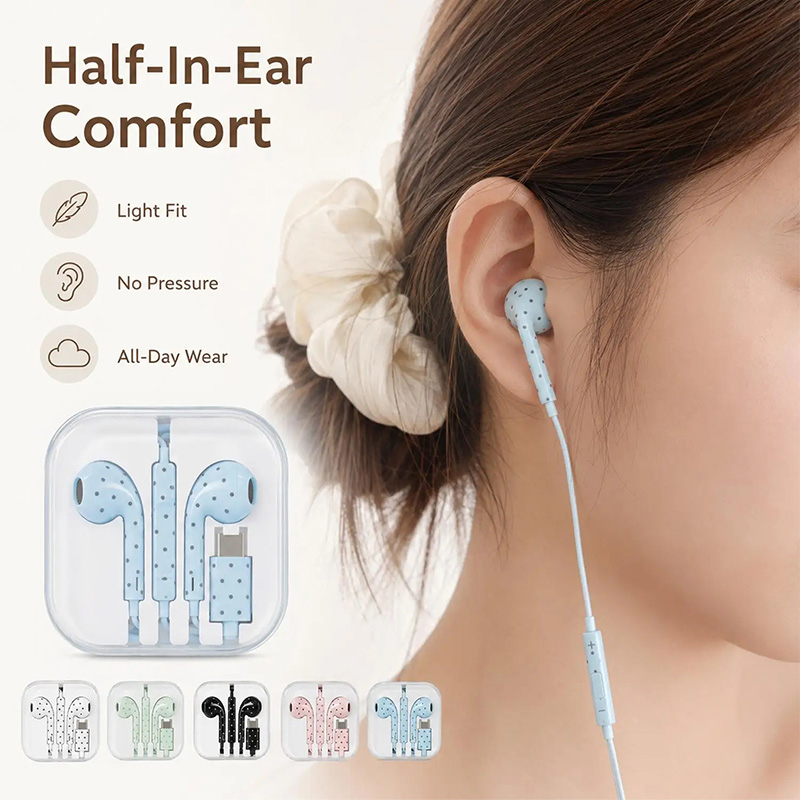 Cute Polka-dot Star Type C Ear - Esports Gaming Earbuds 评论和价格