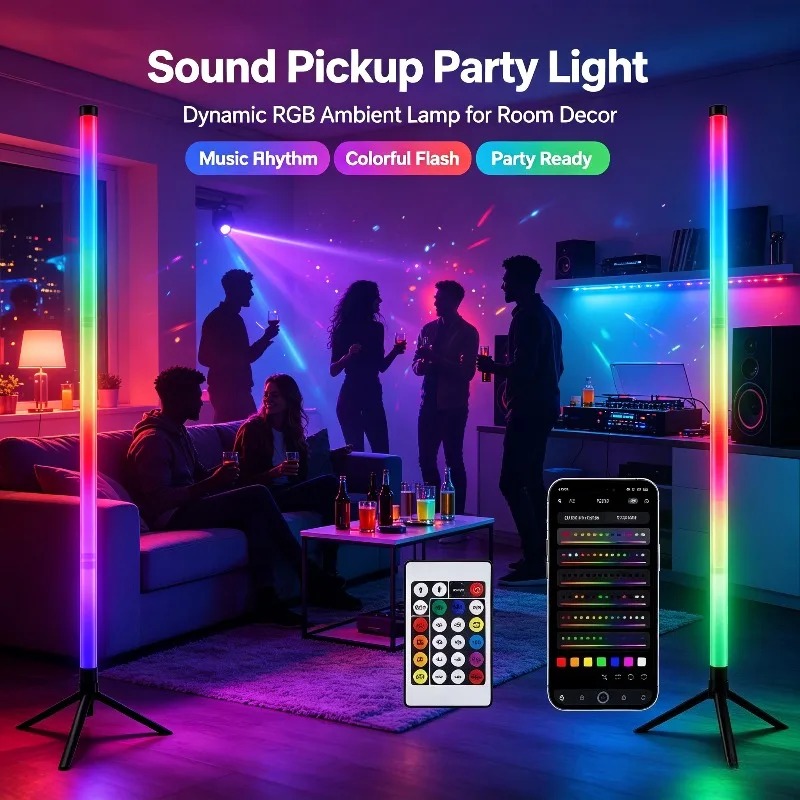 2PCS 120CM RGB Floor Lamp, Sou - Gaming Esports Esports 评论和价格