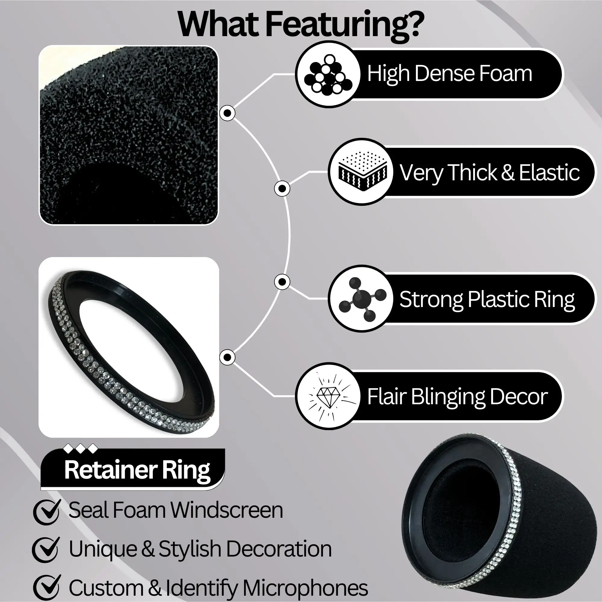 Sparkly MV7 Foam Pop Filter fo - Microphone Arm Boom 评论和价格