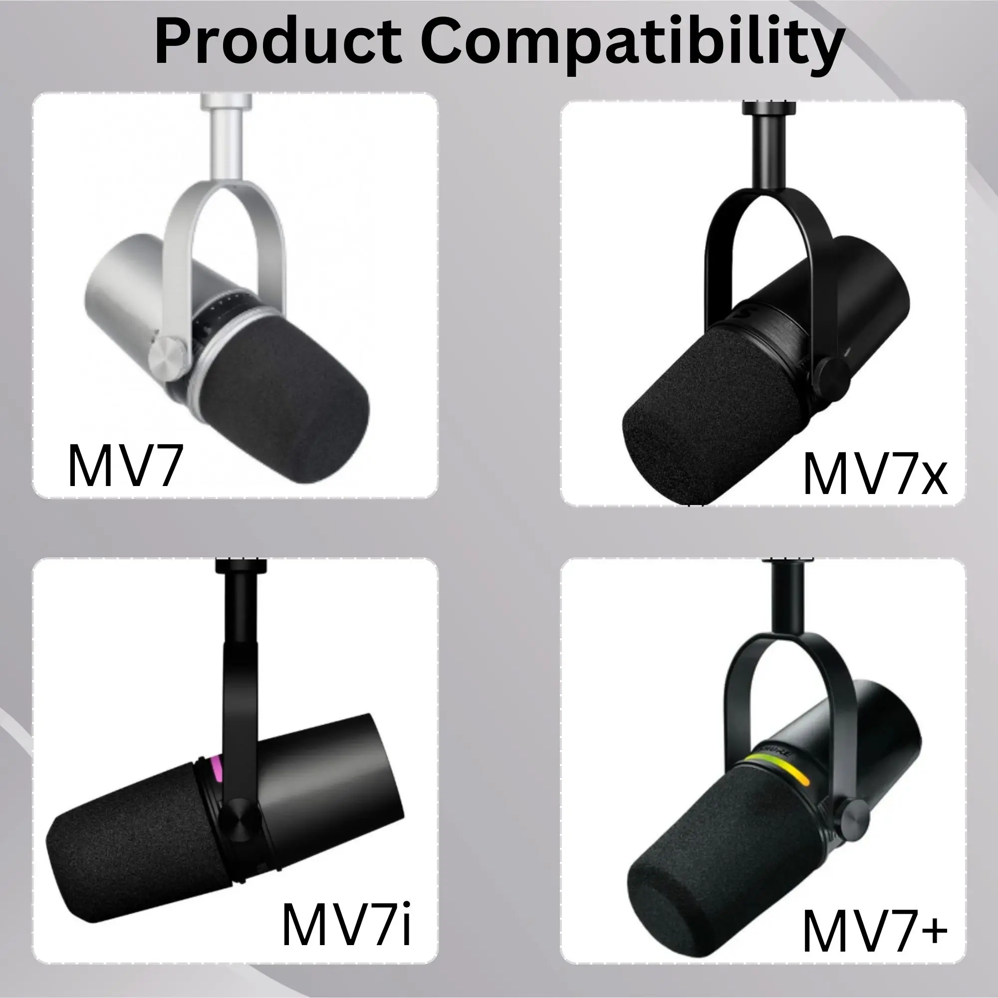 Sparkly MV7 Foam Pop Filter fo - Microphone Arm Boom 评论和价格